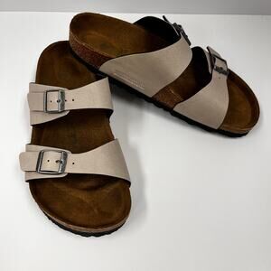 Birkenstock Arizona Sandals Women's Sz 37 (US Sz 6-6.5) Vegan Taupe Comfort